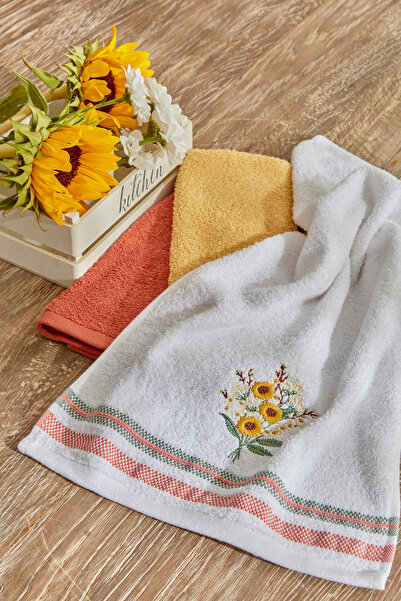 Karaca Home Ayçiçeği %100 Pamuk 3 Parça El Havlusu 30x50 cm