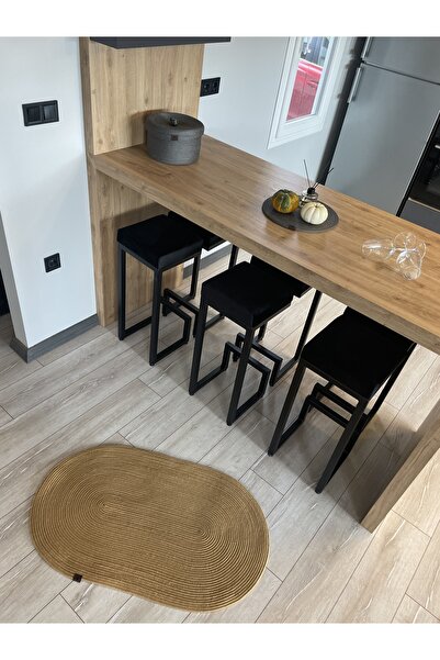 ERSU AHAT HOME DESİGN EA Jute, Patterned Door Front, Mat, Bathroom Mat, Balcony Mat Plain Pattern Straw Looking Mat