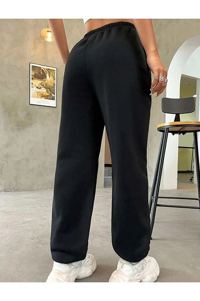DURAN SPORT Μαύρο ψηλόμεσο γυναικείο φούτερ Jogger