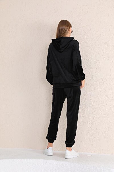 WestBound Γυναικείο Σετ Φόρμας Μαλακό Βελούδινο ΜΑΥΡΟ Χρώμα