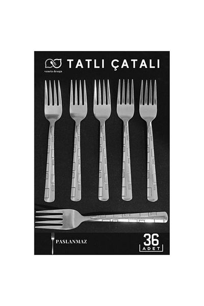 Akıllıbagaj Dessert Fork Set Veneta 6 Pieces Stainless