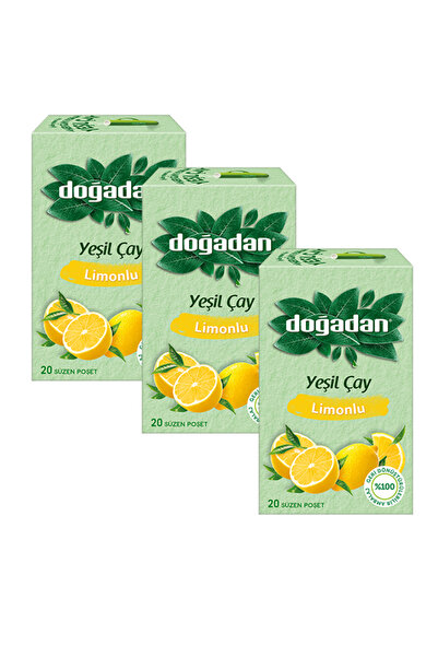 Doğadan 20 كيس شاي أخضر بالليمون - 3 عبوات