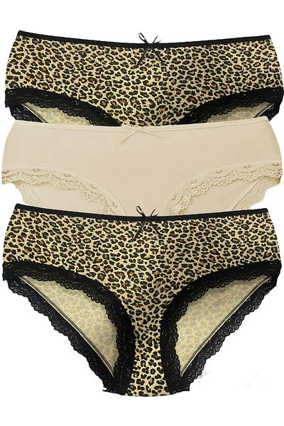 Miss Blue Moon High Waist Lace Bato 3-Piece Panties 5500-3