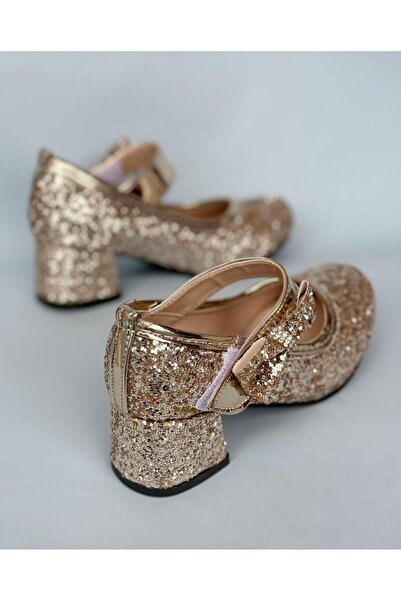 Surpie Shoes Çocuk Topuklu Ayakkabı, Fiyonklu Çocuk Topuklu Ayakkabı