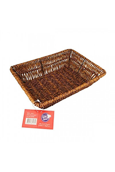 Fame Kıtchen Hasır Dikdörtgen Sepet Rattan Ekmek Sepeti - Meyve Sepeti 26cm x...