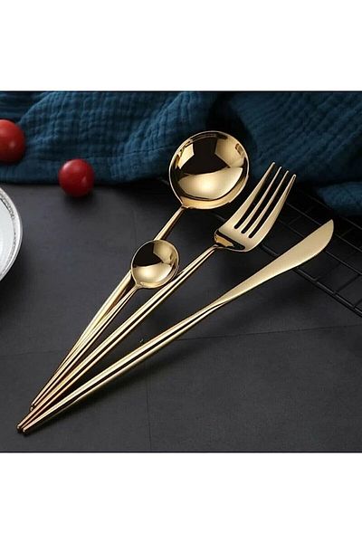Demir Çeyiz Dmr Life Elite Gold EAT Knife Set 6 Pieces