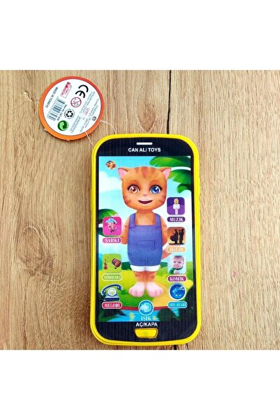 Numaca Oyuncak Kedili Işıklı Akıllı Dokunmatik Cep Telefonu Türkçe Sesli Işıklı Müzikli 12 Fonksiyonlu Sarı