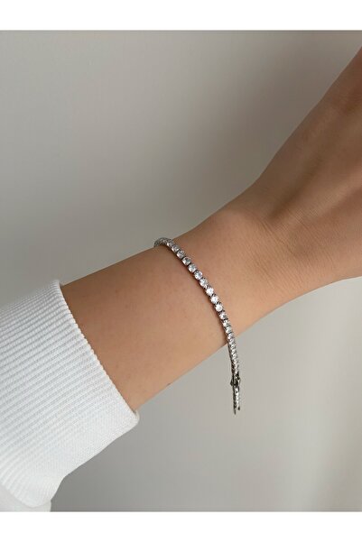 Owentis سوار إيزابيل من الفولاذ الفضي الناعم المائي - لا يبهت -