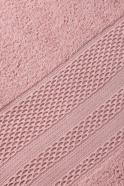 Bluenity Softy - 100% Cotton Set of 4 Hand / Face Towels 50x90 Cm Pink
