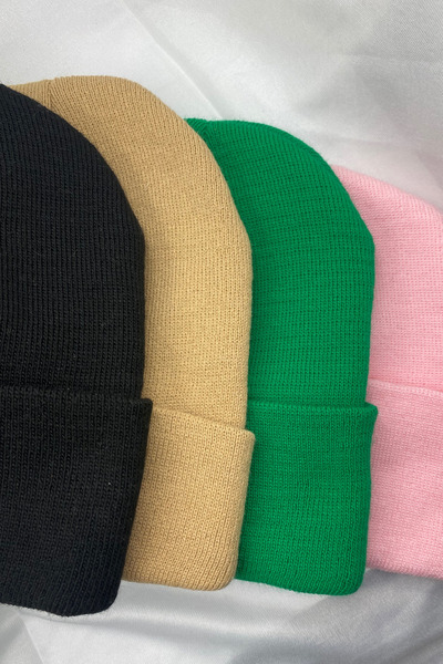 KISCHE Unisex Folded Basic Εγχώριας Παραγωγής 4 τεμαχίων Πολύχρωμο Beanie