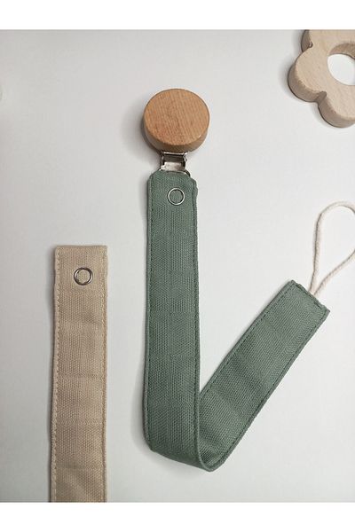 sbbaby Pacifier Strap with Wooden Clip Pacifier Chain Set of 2