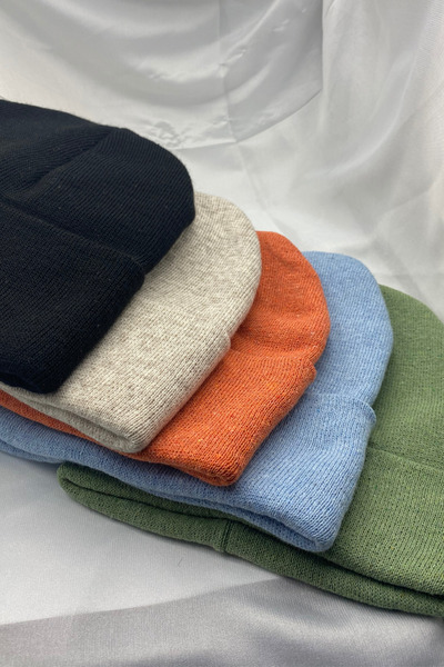 KISCHE Unisex Απλό Βασικό Πολύχρωμο Μπερέ Εγχώριας Παραγωγής 5 τεμαχίων