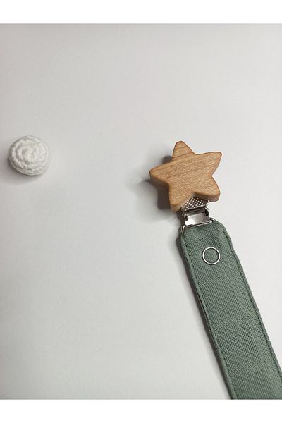 sbbaby Baby Pacifier Holder with Wooden Clip Pacifier Chain