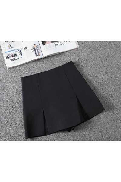 maylaabutik Çift Yırtmaçlı Mini Şort Etek