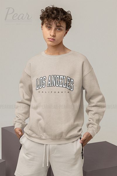 Pear Wear Ανδρικό φούτερ με στάμπα Los Angeles με 3 κλωστές