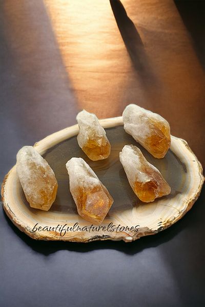 NBS Beautiful Naturel Stones Citrine ( Money, Blessings, Abundance ) (1 Piece) Raw Piece Medium Size