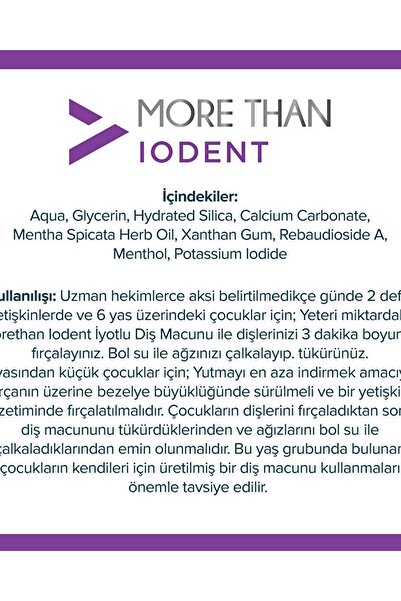 MORE THAN Iodent Diş Macunu 100 Ml
