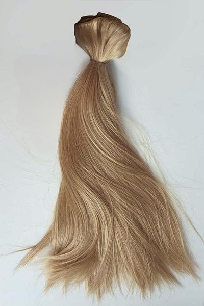 AKOLİFE Russian Yellow Ashy Yellow Half Moon + 2 Side Snap Hairpiece Set - Heat Resistant Washable