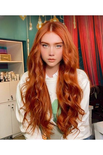 AKOLİFE Half Moon Snap Hairpiece Set - Copper Wavy, Washable and Heat Resistant