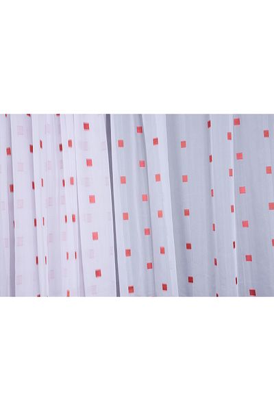 AKÇA TEKSTİL TERGAL CHECKED Claret Red COLOR SINGLE WING Ready planted Pleated Background Curtain 300*260 cm