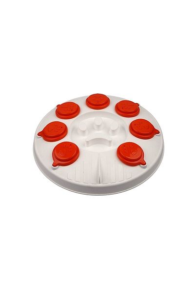 Glipet Cat Dog Puzzle and Slow Food Bowl White-orange