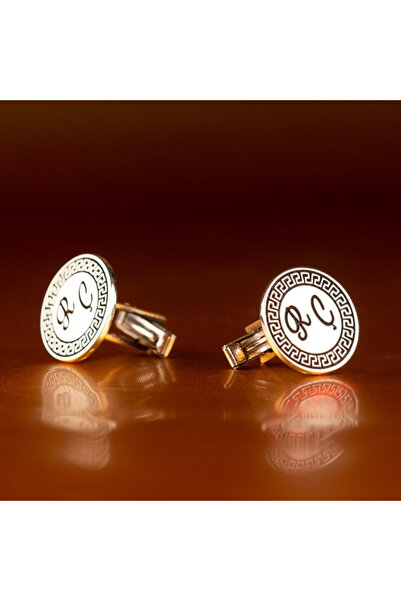 Gökdeniz 925 Kişiye Özel Harf Tasarım Gümüş Erkek Hediyelik Kol Düğmesi
