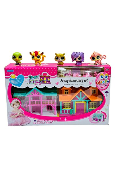 tmtoysandmore Oyuncak Ev Seti Miniş Evi 30 Cm 5 Adet Minişli Sevimli Minişler