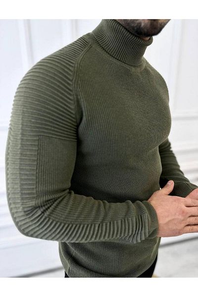 elkumoda Πουλόβερ Πλεκτό από φυσικό βαμβάκι Πουλόβερ με ζιβάγκο