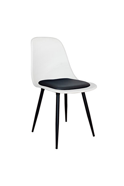 Estelia Abant Sandalye Siyah Metal Ayaklı 4'lü Takım (MİNDERLİ)