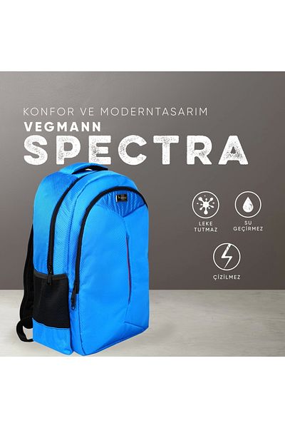 Vegmann حقيبة ظهر للكمبيوتر المحمول باللون الأزرق مقاس 15.6 بوصة متوافقة مع الكمبيوتر المحمول Spectra