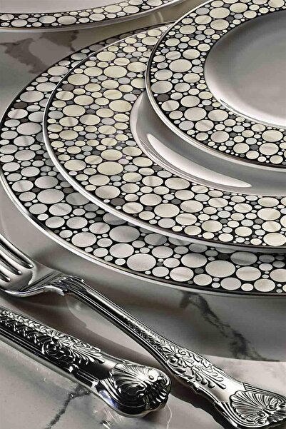 Lucky Art Royal Canterbury Lawrance Sılver Pearl 72 Prç. Yemek Tk