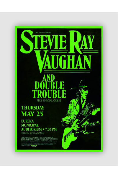 fırsatlar diyarı Stevie Ray Vaughan și poster de perete vintage Double Troubl...