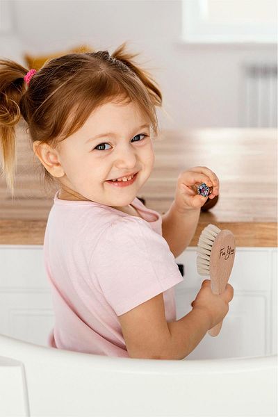 For You Gold 100% Goat Hair Natural Baby Hair Brush