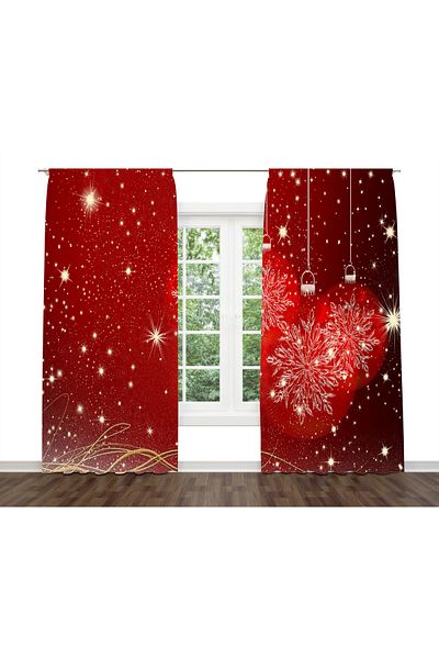 ALBANHOME Digital Printing New Year Themed Double Wing Background Curtain CSBNWYR-17