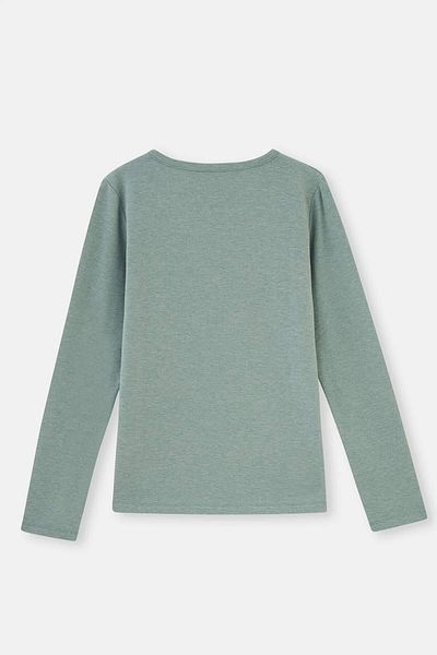 Dagi Grünes Everfresh-T-Shirt mit halber Knopfleiste