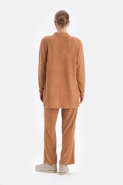 Dagi Kamelfarbener Chenille-Cardigan