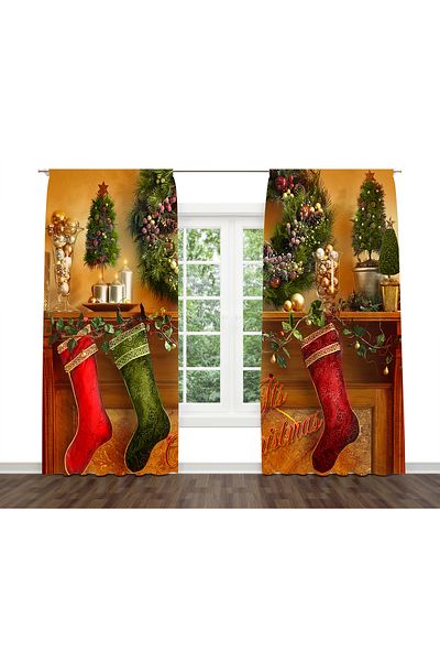 ALBANHOME Digital Printing New Year Themed Double Wing Background Curtain CSBNWYR-84