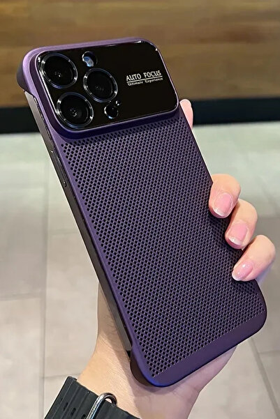 Deilmi ıphone 15 Pro Max uyumlu petek örgü tasarımlı yerden yüksek Lens Camlı...