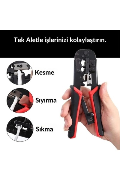 SNA Telefon Pensesi Network RJ45 RJ11 RJ12 Kablo Sıkma Kesme Sıyırma Pense