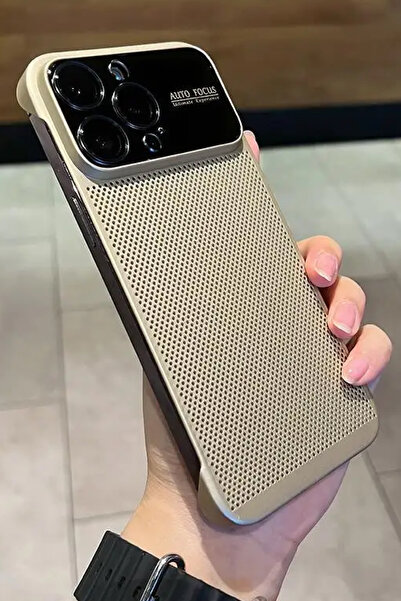 Deilmi ıphone 15 Pro Max uyumlu petek örgü tasarımlı yerden yüksek Lens Camlı...