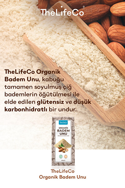 The LifeCo Organik Badem Unu 250 g (GLÜTENSİZ, VEGAN)