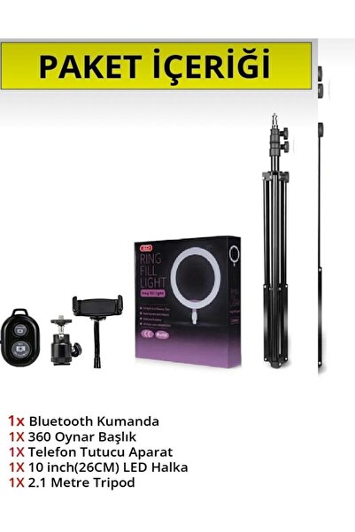 fortrek Reing Fill Light Led Işıklı Tripod 10 Inç Halka Youtuber Tiktok Makyaj Işığı Ayaklı 10 Inç Tripot34