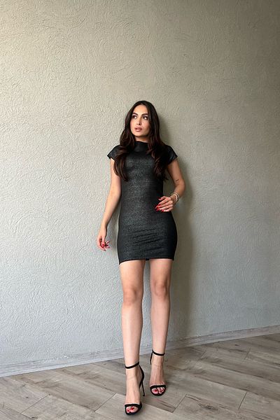 Seda Yalçın Atelier Black Glitter Mini Dress
