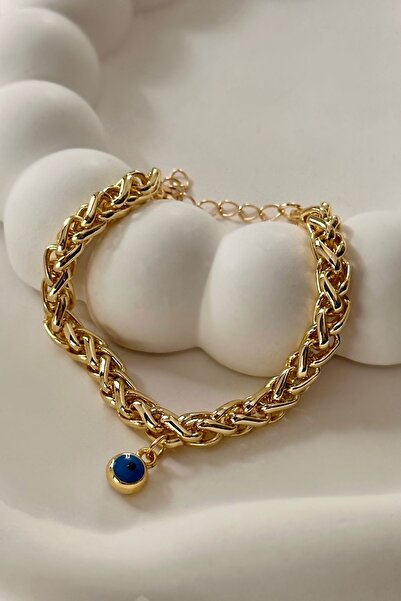 Trendy Butik Kalın Zincir Model Nazar Detaylı Künye