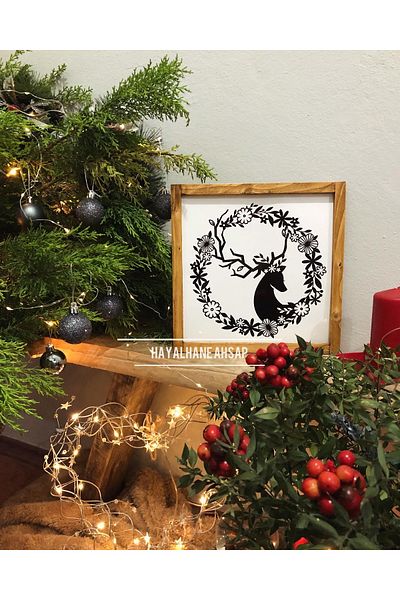 HAYALHANE AHŞAP Зимна картина с елени