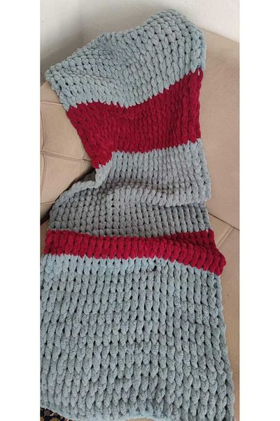 BODUR EMBROIDERY Σάλι Puffy 100% Πλεκτό στο χέρι 133X50 Χρώμα που θέλετε