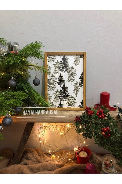HAYALHANE AHŞAP Коледна и новогодишна маса с бор