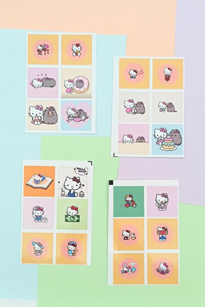 Mona Craftist 48 komada Hello Kitty Pusheen set naljepnica sa mačkom Slatke n...