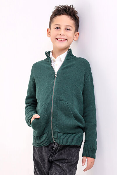Matte BRUCKEL BOY KHAKI POCKET Knitwear Cardigan