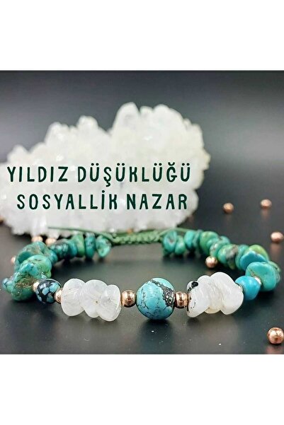 GİZEMLİ DOĞAL TAŞ Gizemli Doğal Taş Bileklik Yıldız Düşüklüğü Nazar Kem Göz T...